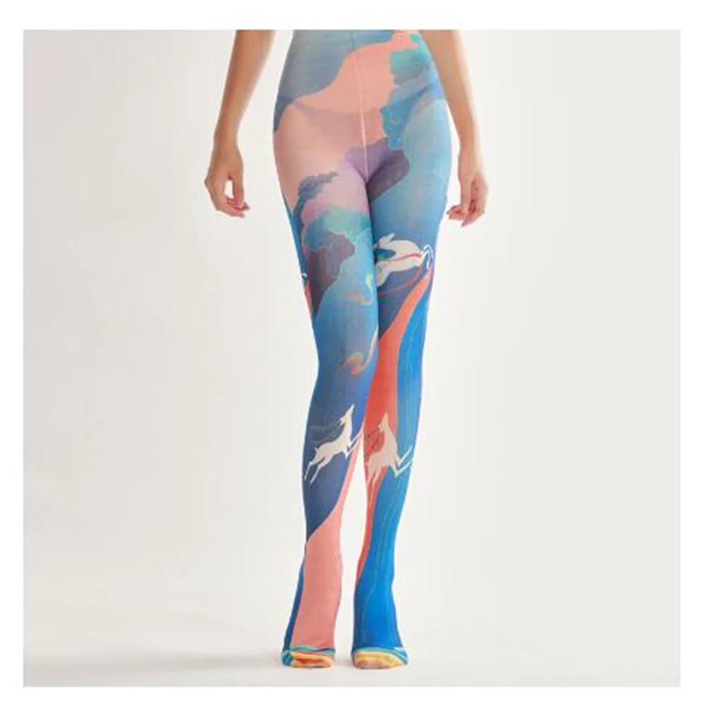 Wholesale New Design Vintage Printing Pantyhose High Quality Lolita Pantyhose