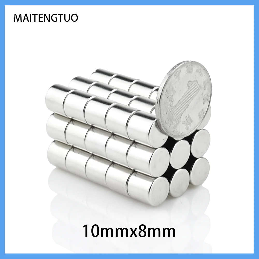 

5~150PCS 10x8mm Neodymium Magnet 10mm x 8mm N35 NdFeB Round Super Powerful Strong Permanent Magnetic imanes 10*8