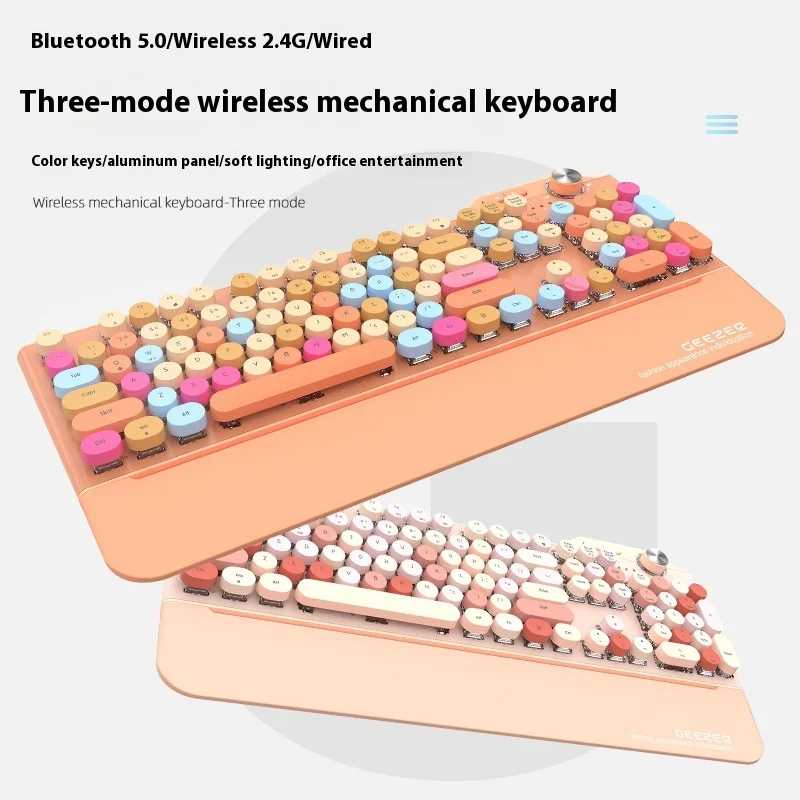 Geezer G7 Tri-Mode 5.0 Bluetooth Беспроводная механическая клавиатура Персонализированные