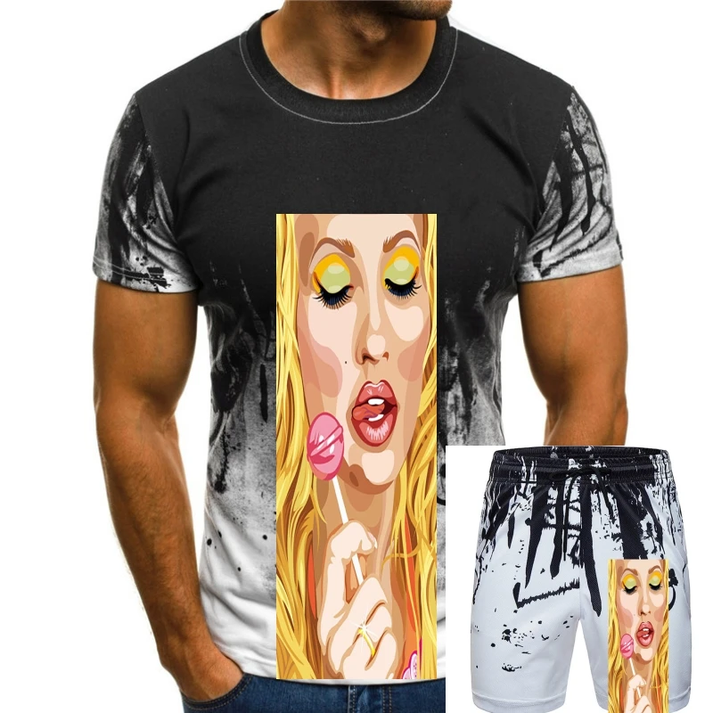 

Sexy Lollipop Girl Art Unisex T Shirt Personality Custom Tee Shirt
