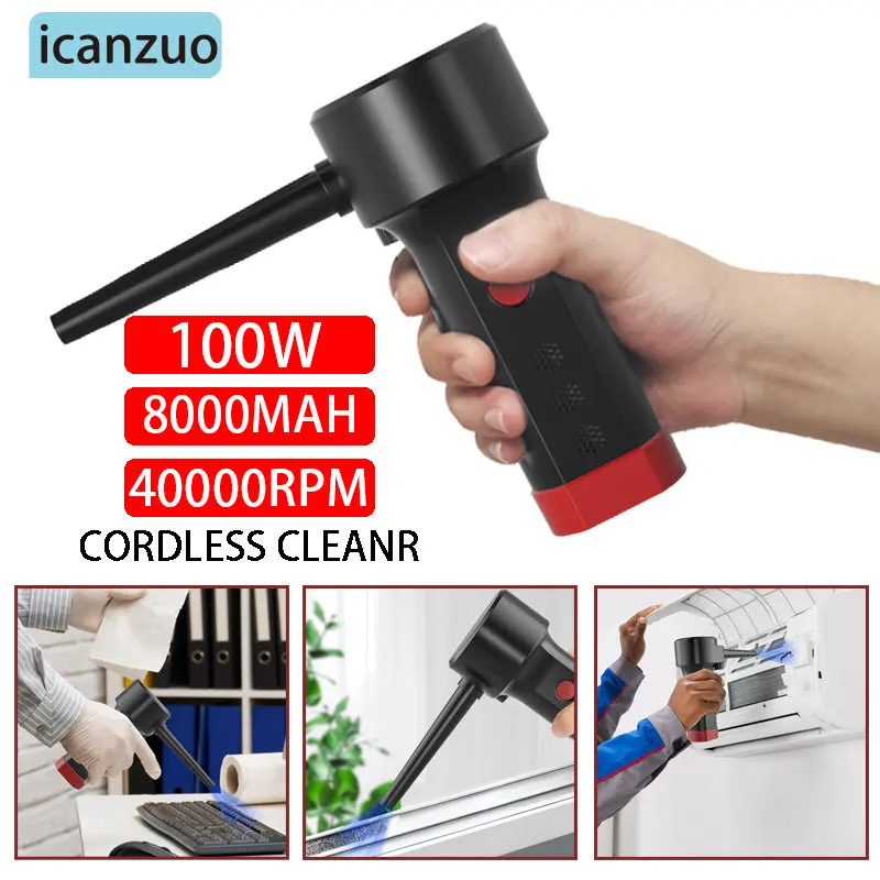 Icanzuo Cordless Air Duster Electric Air Blower Computer Keyboard Cleaning,Rechargeable Handheld Computer Duster Cleaner