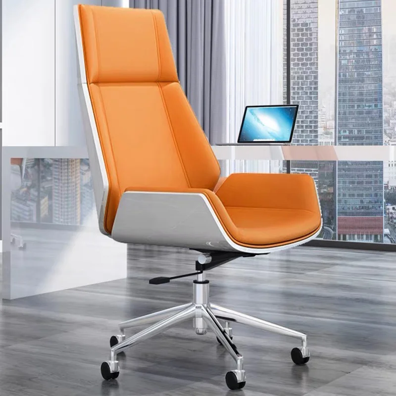 

Luxury Designer Office Chair Leather Padding Base Swivel Office Chairs Wheels Back Cushion Silla Escritorio Office Furniture