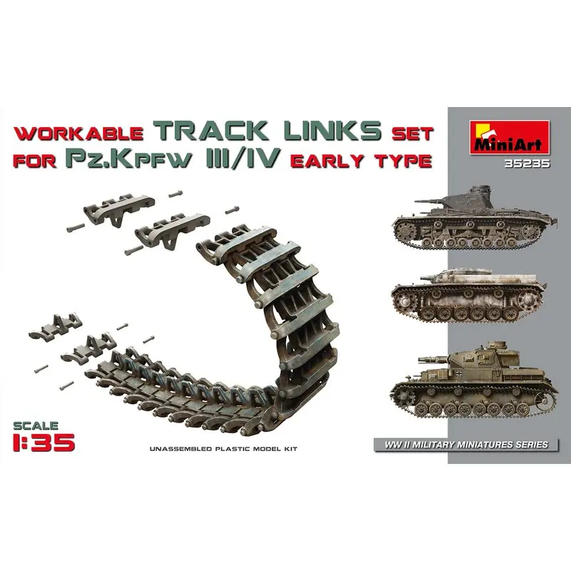 

MiniArt 35235 1/35 Pz.Kpfw III/IV Workable Track Links Set.Early Type - Scale Model Kit