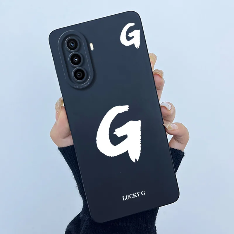 Фото Для Huawei Nova Y71 Y70 Plus чехол Lucky Initial Letter силиконовый мягкий матовый бампер для телефона HUAWEI NovaY70 MGA-LX9 корпус №2