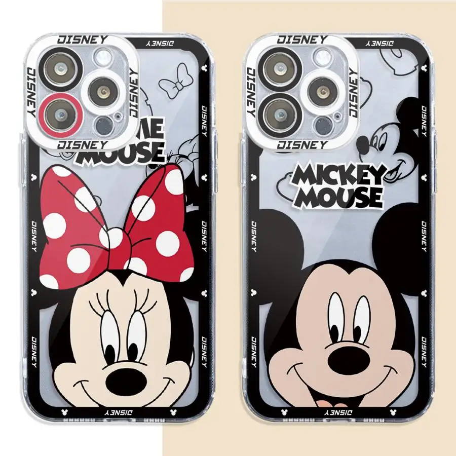 Милый чехол для телефона Disney с Микки и Минни Apple iPhone 13 15 16 Pro Max 14 11 12 7 8 Plus X XS MAX XR Plu Soft