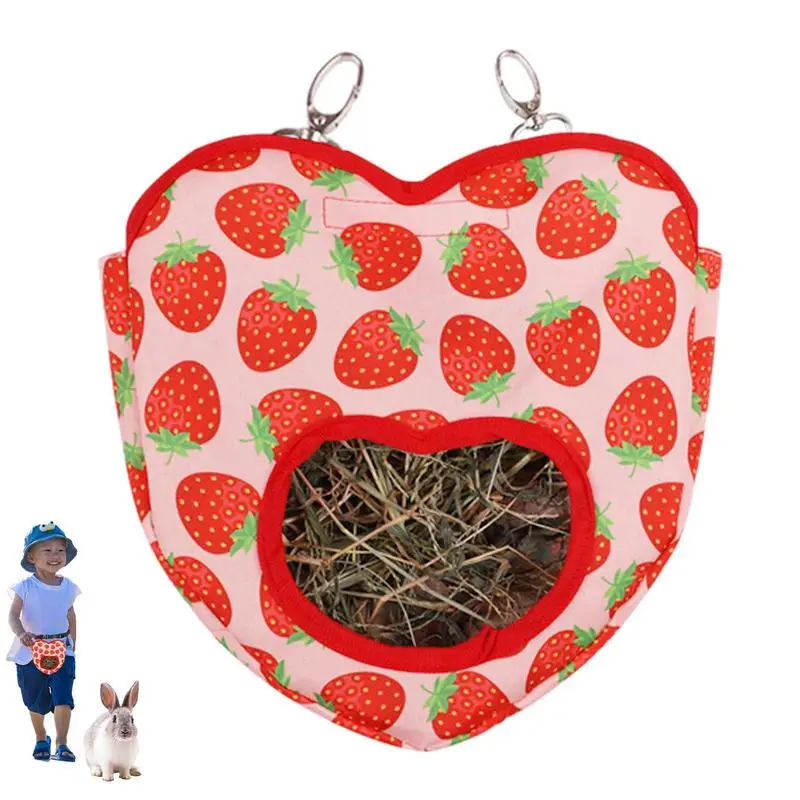 

Мешочек с зайчиком для сена, для медленного кормления, для морской свинки, легкие складные кормушки для сена, с 2 металлическими пряжками