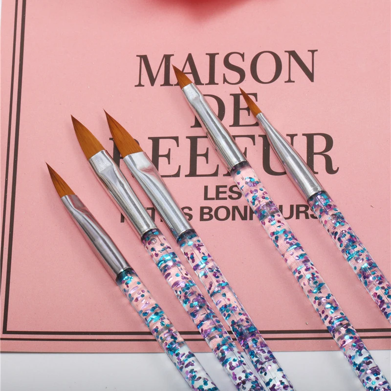 

5pcs Sequin Nail Art Crystal Pen Transparent Rod Carving Pen Color Painting Pen Nail Art Pen Set For Nail Tools