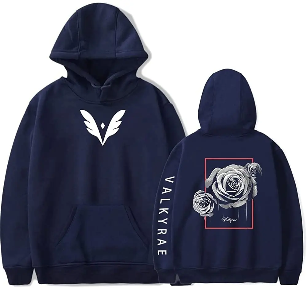 

Толстовка Valkyrae с капюшоном, Повседневная модная одежда, толстовки на весну, осень и зиму, новый спортивный костюм с логотипом, толстовка в ст...