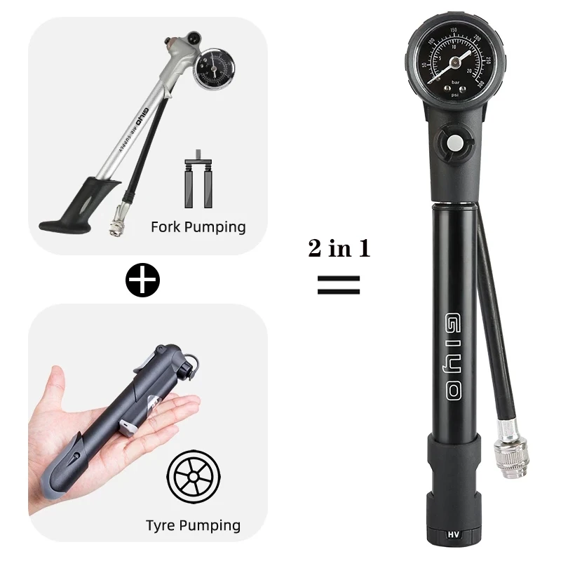 Насос для велосипедных шин Giyo MTB 300psi два режима | Спорт и развлечения
