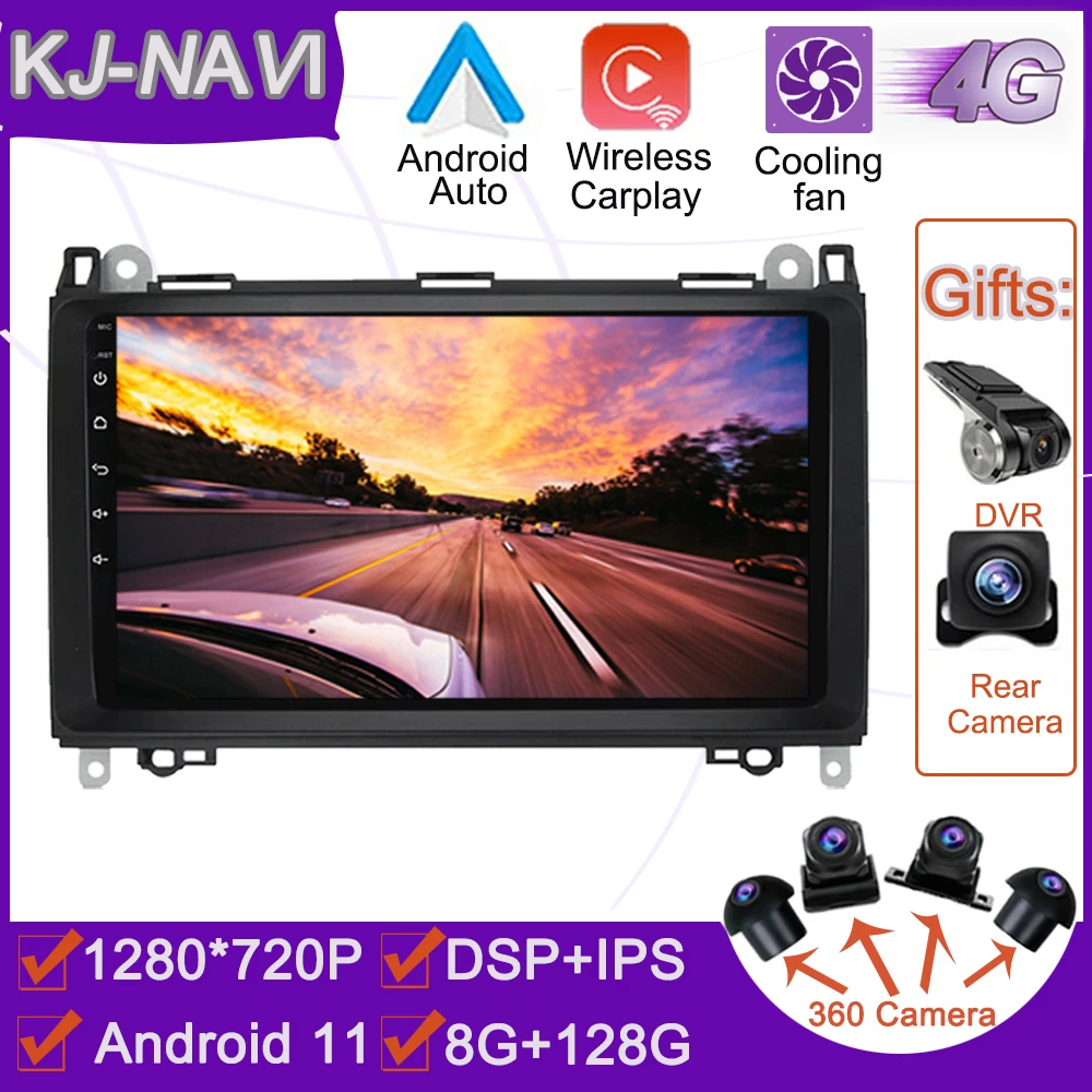 $132.98 Stereo Car Radio Multimedia Video For Mercedes Benz Sprinter W906 B200 W169 W245 Viano Vito W639 Player Android 11 Carplay Auto