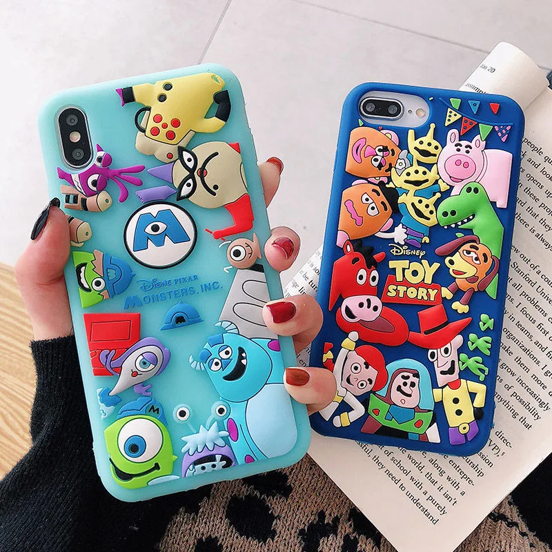 Monsters, Inc. Big Eye Mike Toy Story 3D Phone Cases For iPhone 14 13 12 11 Pro Max XR XS MAX 8 X 7 SE 2020 Back Cover