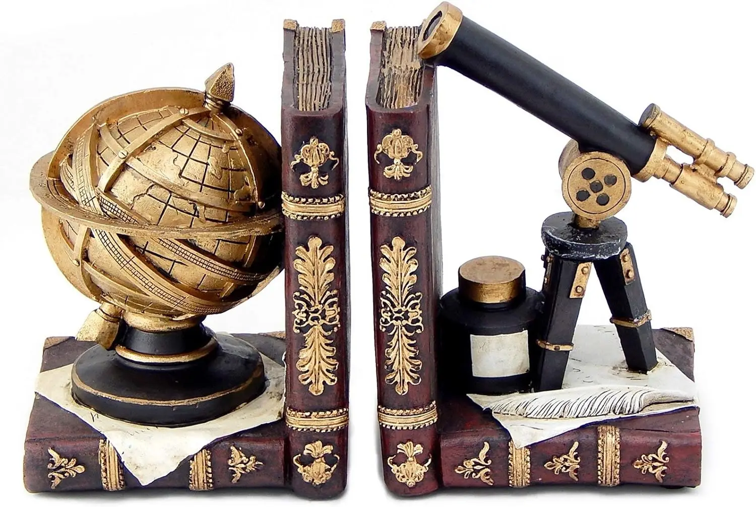 

Decorative Bookends Astronomy Vintage Retro Tellurion Galileo Sky Telescope Celestial Armillary Sphere Antique Space Time Book