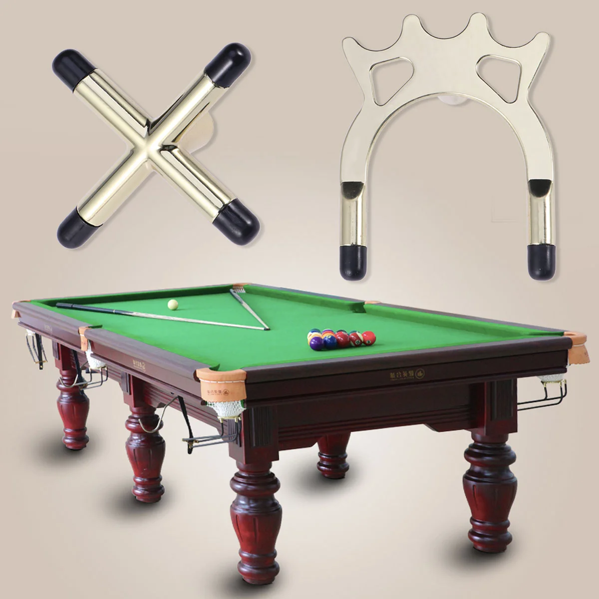 

2 PCS Snooker Billiards Cue Racks Bridge Head Cross Holders Antlers Rod Pool Cue Stick Holders Pool Table Accessory Marbles