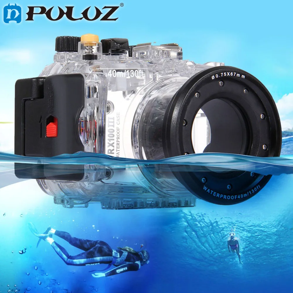 

PULUZ 40m 130ft Depth Underwater Swimming Diving Case Waterproof Camera bag Housing case for RX100-III DSC-RX100 III