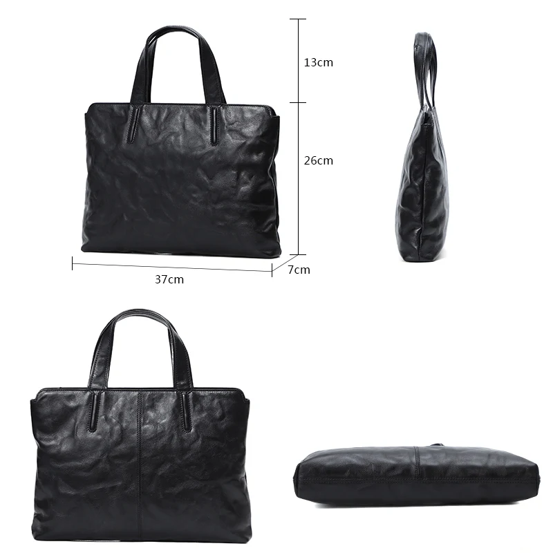 Мужской тонкий портфель из натуральной кожи