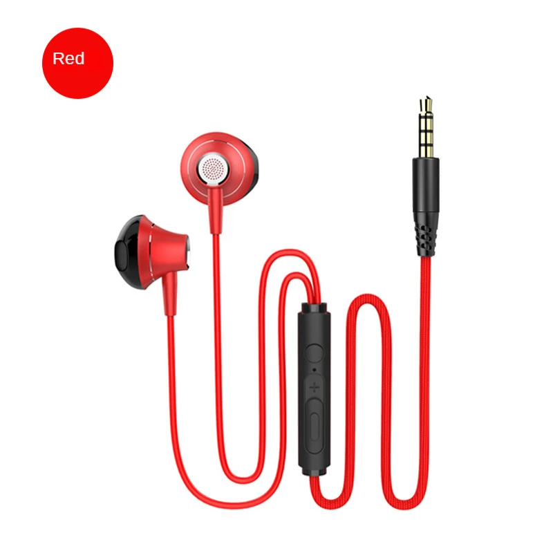 

Metal Wired Headset In-ear Stereo Mobile Phone Universal Subwoofer K Song with Wheat Half Earplugs