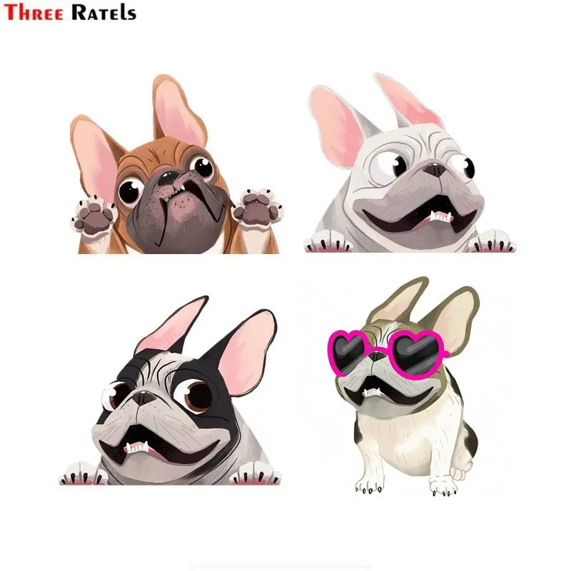 

Three Ratels FC655 Fawn French Bulldog Animal Cartoon Car Stickers Waterproof Bumper Accessories