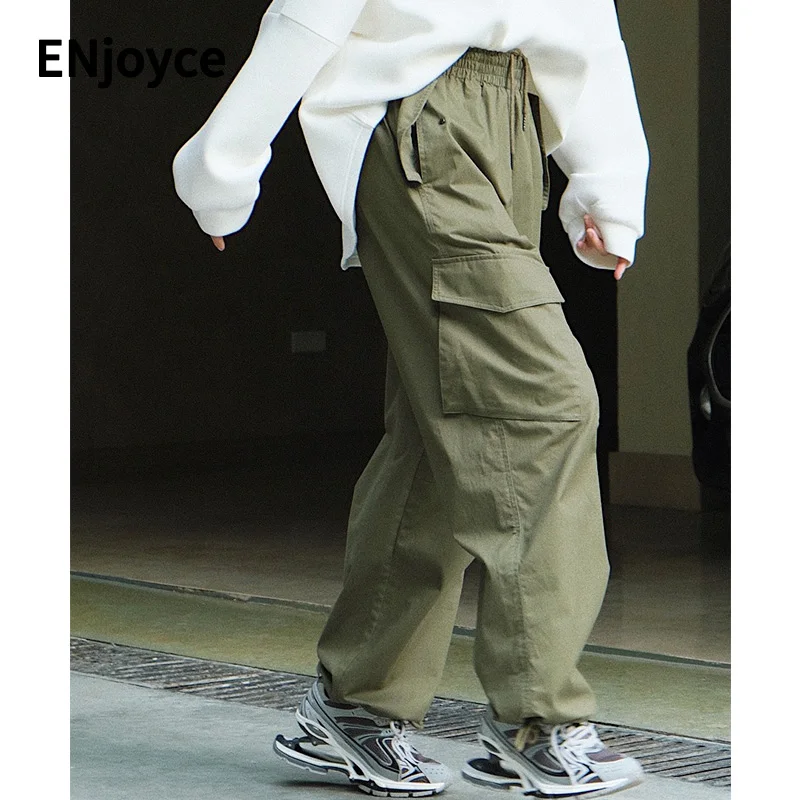 

Женские модные длинные брюки-карго, повседневные свободные шаровары, Тактические Военные зеленые брюки, джоггеры с несколькими карманами, уличная одежда