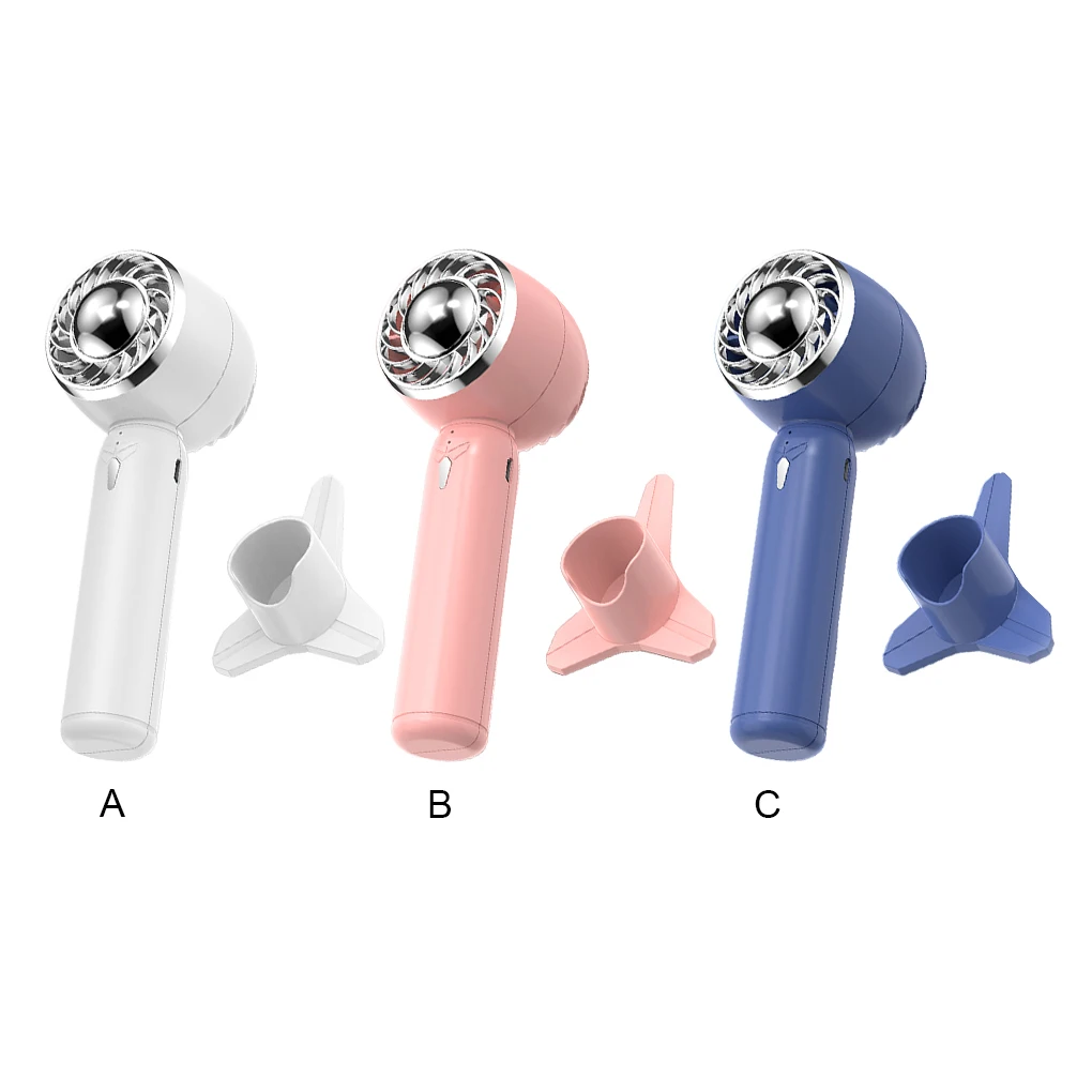 

Summer Mini Portable Fan with Handle Brushless Motor Fans Adjustable Air Cooling Tool with Stand Holder Travel School Blue