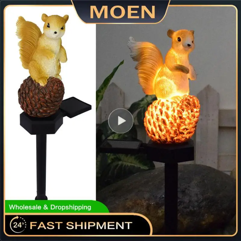 

Outdoor Lighting Led Light Decorate Solar Energy Decorative Lights 11*7.5*15*45cm Animal Solar Light Lawn Lamp Squirrel Led Lawn