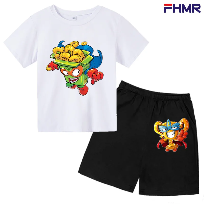 

Super Zings 2d Print Suits Toddler Girls Sets Top+shorts 2pcs Sets Sports Suit Boys T Shirt /shorts Baby Children Clothing Sets