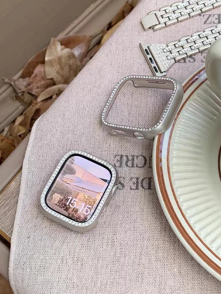 Women Star light Bumper Hard Case+Glass For Apple Watch 8 7 41mm 45mm Ultra 49mm PC Film Cover For iwatch 6 SE 5 4 38 40 42 44mm