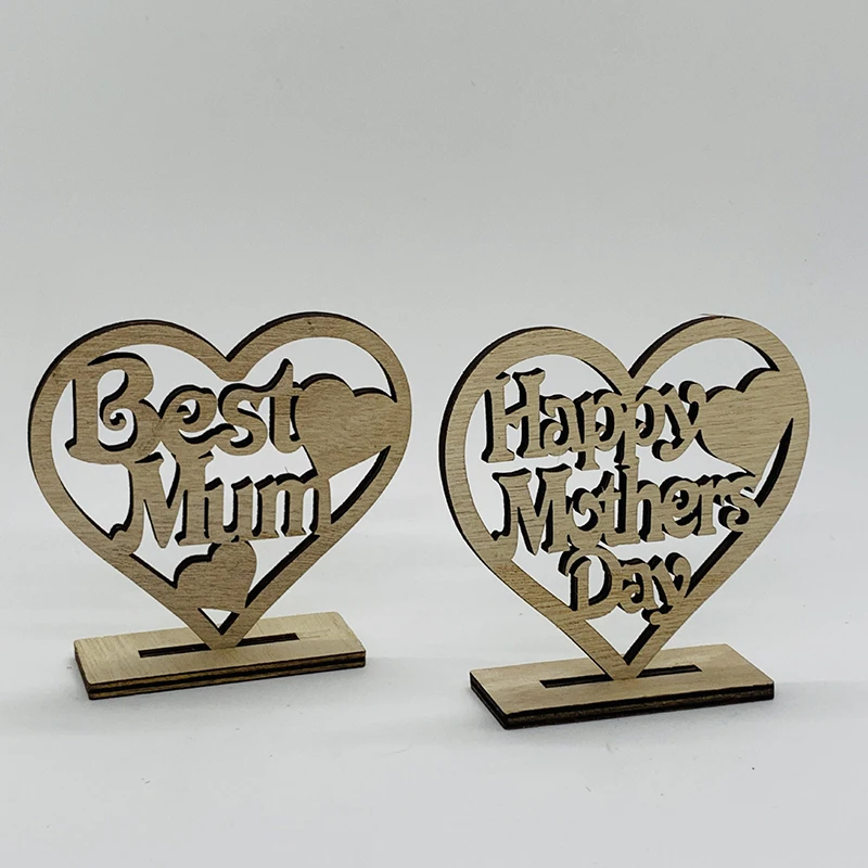 

Wooden Gift Mother Day Hollow Ornament Best Mum Diy Woodblock Craft Laser Cutting Father Day Home Decoration Supplies