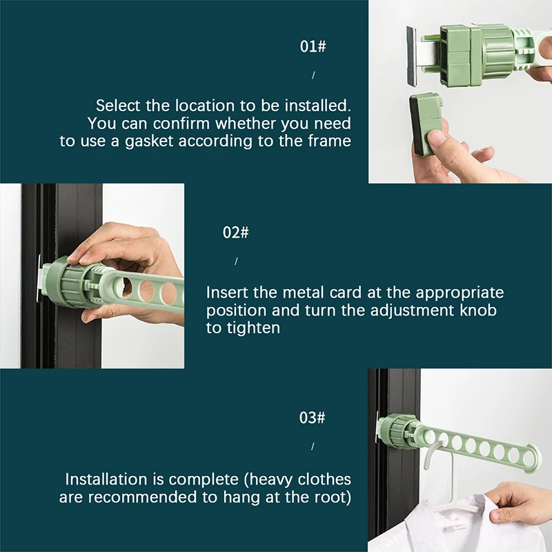 

8 Holes Drying Rack Balcony Clothes Drying Rack Wall Mounted Clothes Drying Rack