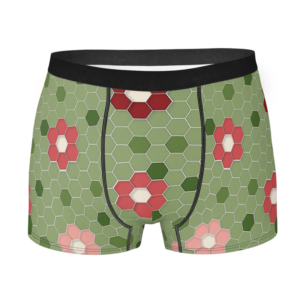 

Hexagonal Flower Pattern Hexagonal Geometric Patterns Underpants Breathbale Panties Male Underwear Sexy Shorts Boxer Briefs