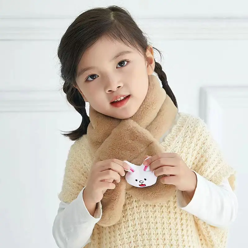 Baby Scarf Autumn Winter Cute Bear Children Knitting Newborn Bib Wool Knitting Versatile Kids Warm Boy Girl Toddler  Neckerchief