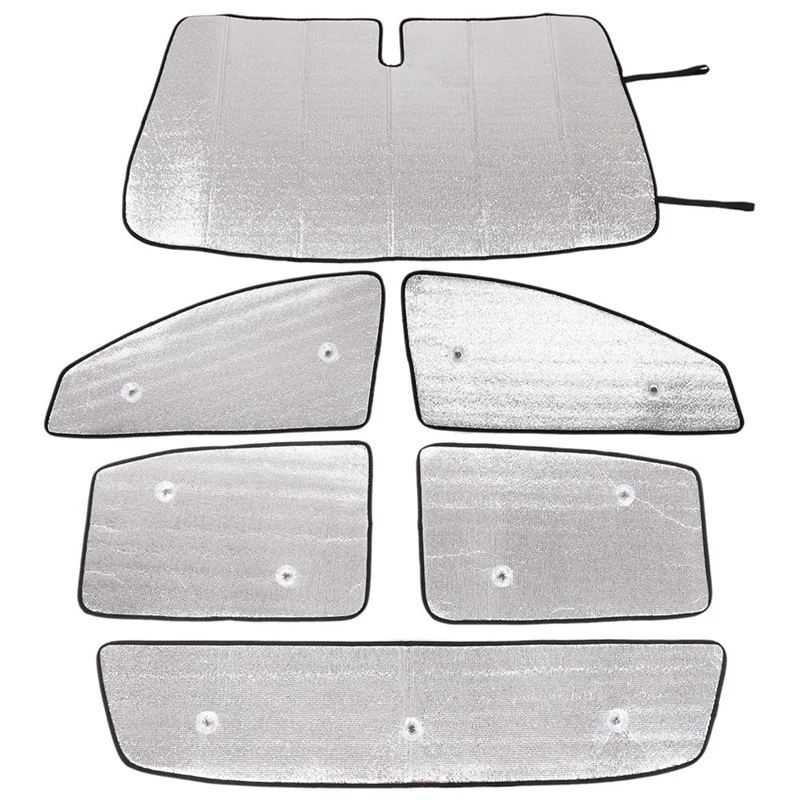 Windshield Sunshade Kit For Ford Ranger 2015-2021 Car Front Window Sun Shade Foldable Sun Visor Cover Accessories, 6PCS