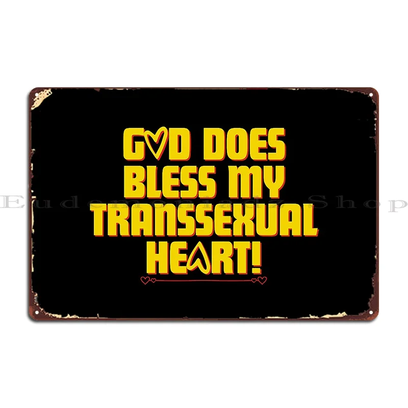 Металлический плакат с надписью god bless my transsex heart персонализированный настенный