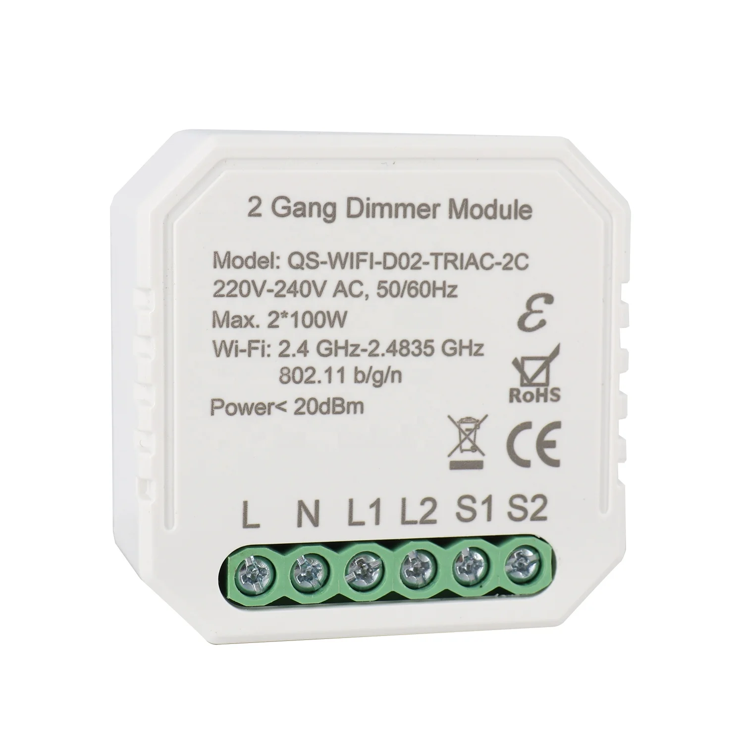 

Approved 2 Gang Tuya App Control LED Dimmer 220V WiFi Double Dimmer Switch Module for Smart Home