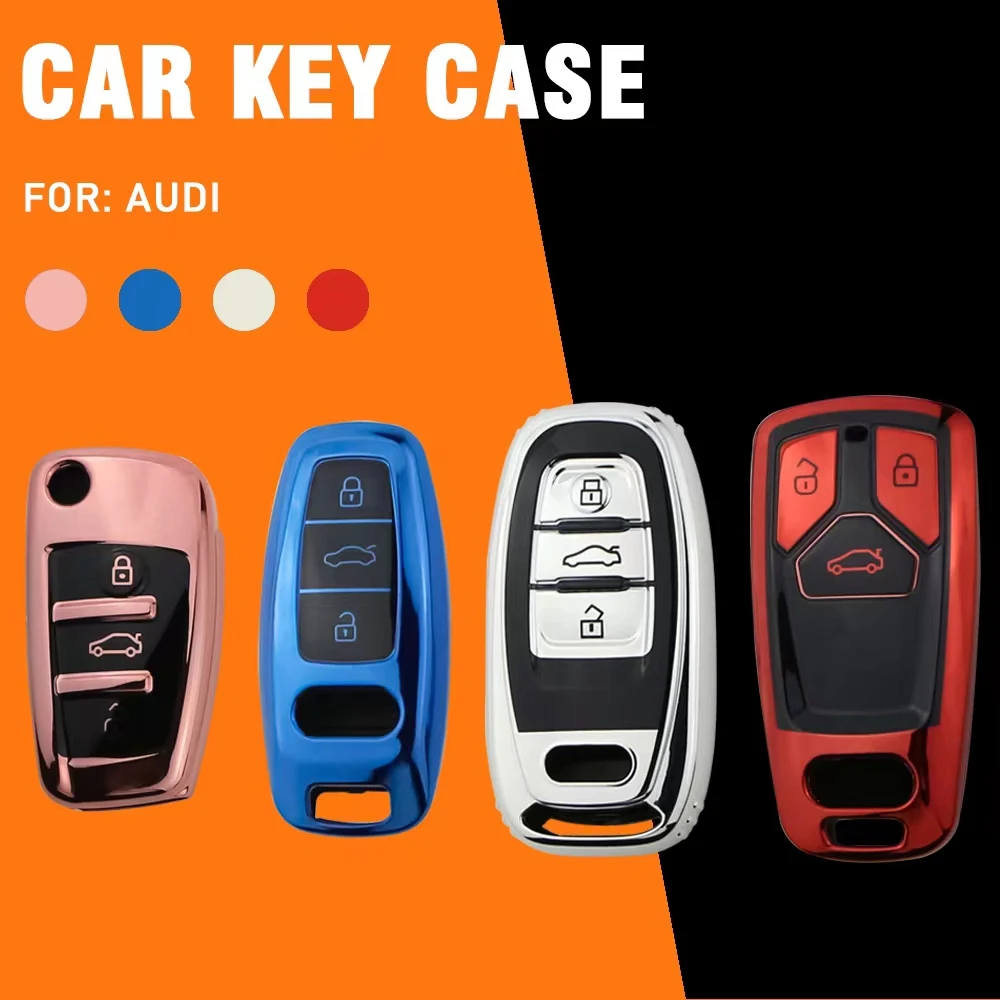 

TPU Car Key Case Cover Shell for Audi A1 A3 8P A4 A5 A6 C7 A7 S3 S7 S8 R8 Q2 Q3 Q5 Q7 Q8 SQ5 TT RS3 RS6 Accessories