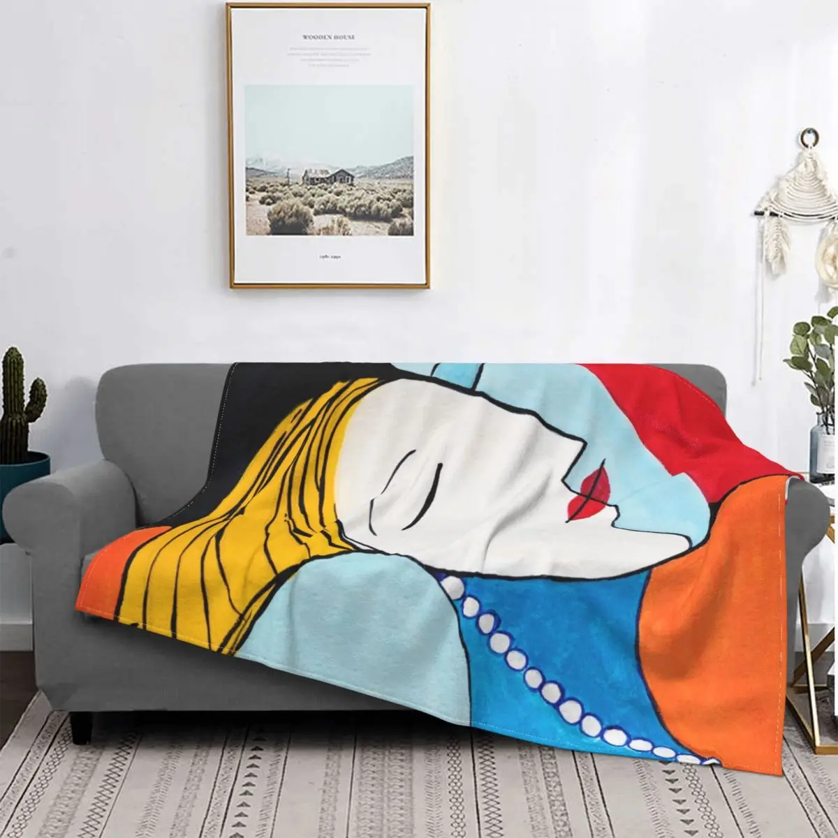 

Women Of Algiers Blanket Warm Fleece Soft Flannel Les Pablo Picasso The Femmes d'Alger Throw Blankets for Bed Sofa Car Autumn