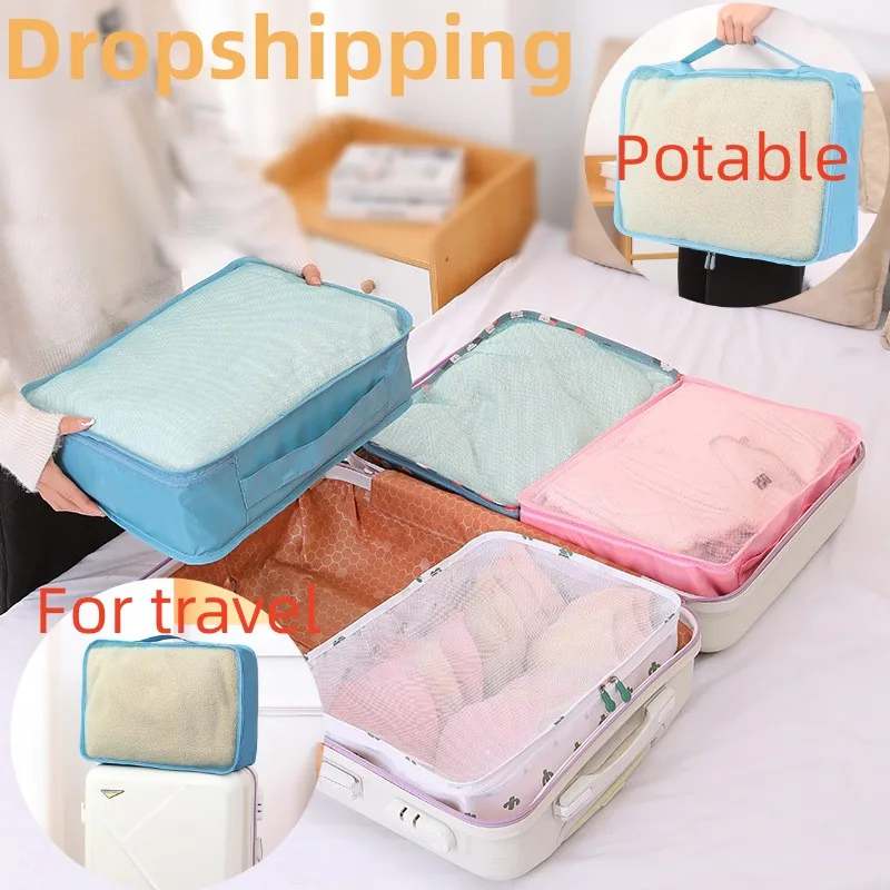 

Travel Organizer Storage Bag Travel Essentials Underwear Portable Mesh Storage Bag Suitcase Luggage Clothes Packing Cubes Set