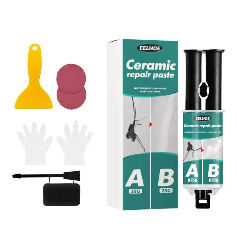 

Tile Repair Paste Kit Ceramic Crack Repair Paste AB Tile Repair Agent Magic Welding Glue Fast Drying Adhesive Grout Repair Kit