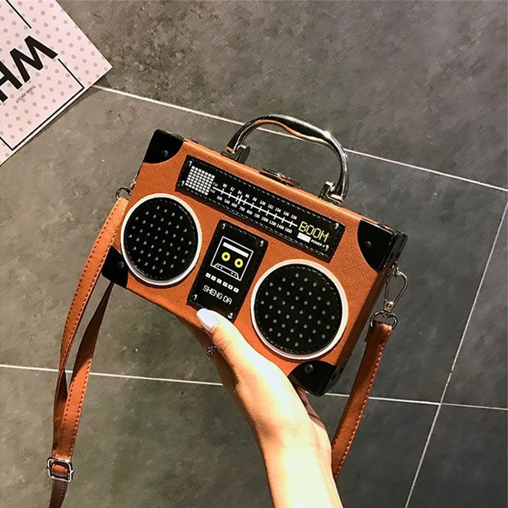 New Messenger Bag Personality Radio Small Box Bag Ladies Shoulder Bag Korean Version Cute Creative Personality Funny Handbag