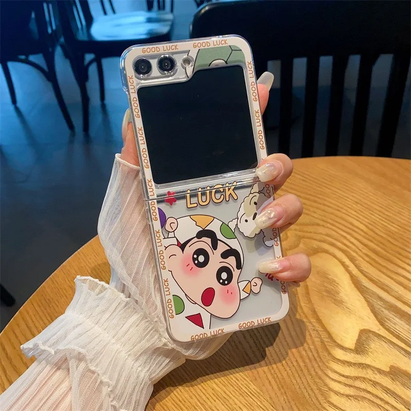 Милый аниме Shin высокопрочный прочный чехол для телефона Samsung ZFlip5 Flip1/2/3/4 W23 W24