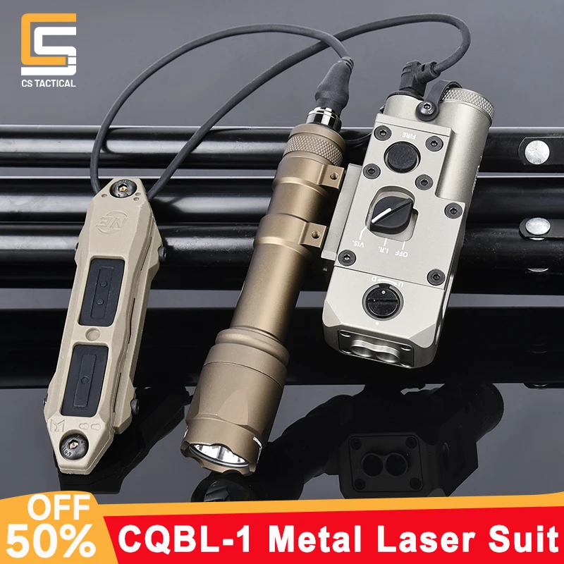 Тактический цельнометаллический CQBL-1 IR красный зеленый синий лазерный фонарик