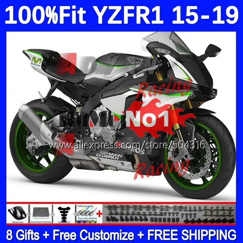 

Injection For YAMAHA YZF R1 R 1 1000 YZF-R1 YZFR1 15 16 17 18 19 165MC.41 YZF1000 2015 2016 2017 2018 2019 Fairing green stock