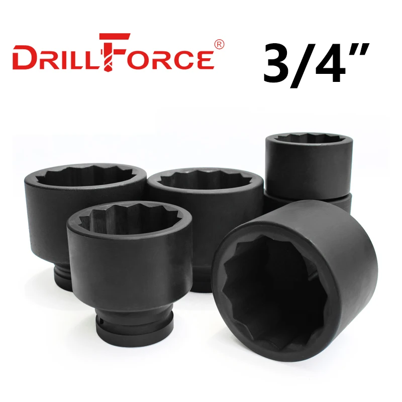 

Drillforce 17-50 мм ударная пневматическая торцевая головка Torx 12-точечный адаптер 3/4 дюйма автомобильный грузовик шиномонтажный ключ инструмент для ремонта