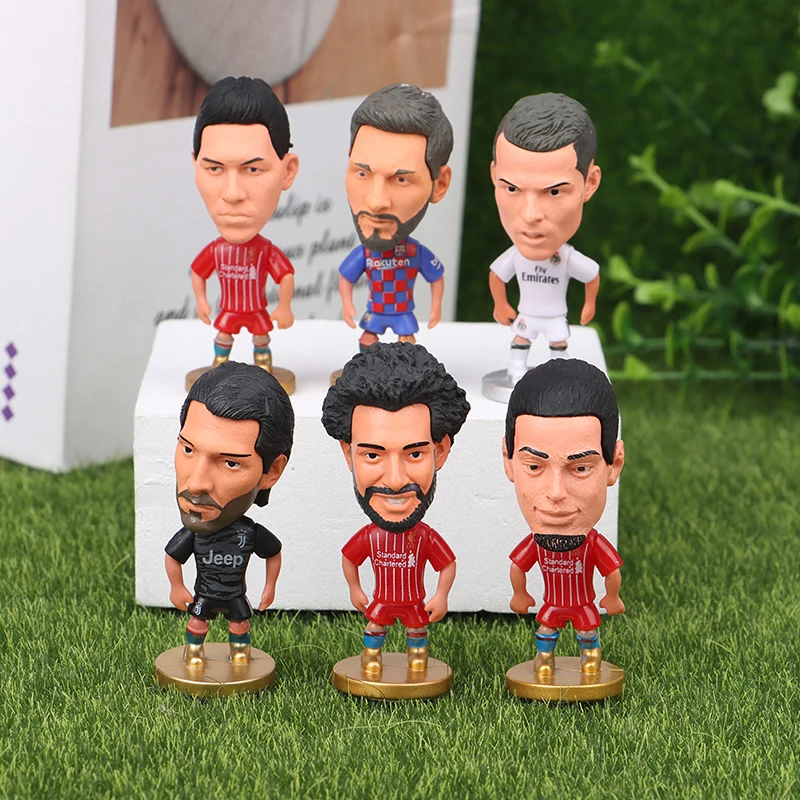 Mini Football Player Car Ornaments Collection Doll Star Sports Action Figures Souvenirs Toys Fans Gifts
