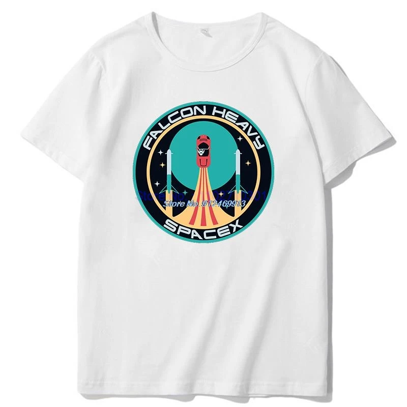 Футболки с рисунком Heavy Falcon Space X Patch Elon Musk Spacex Classic Harajuku большие футболки короткими