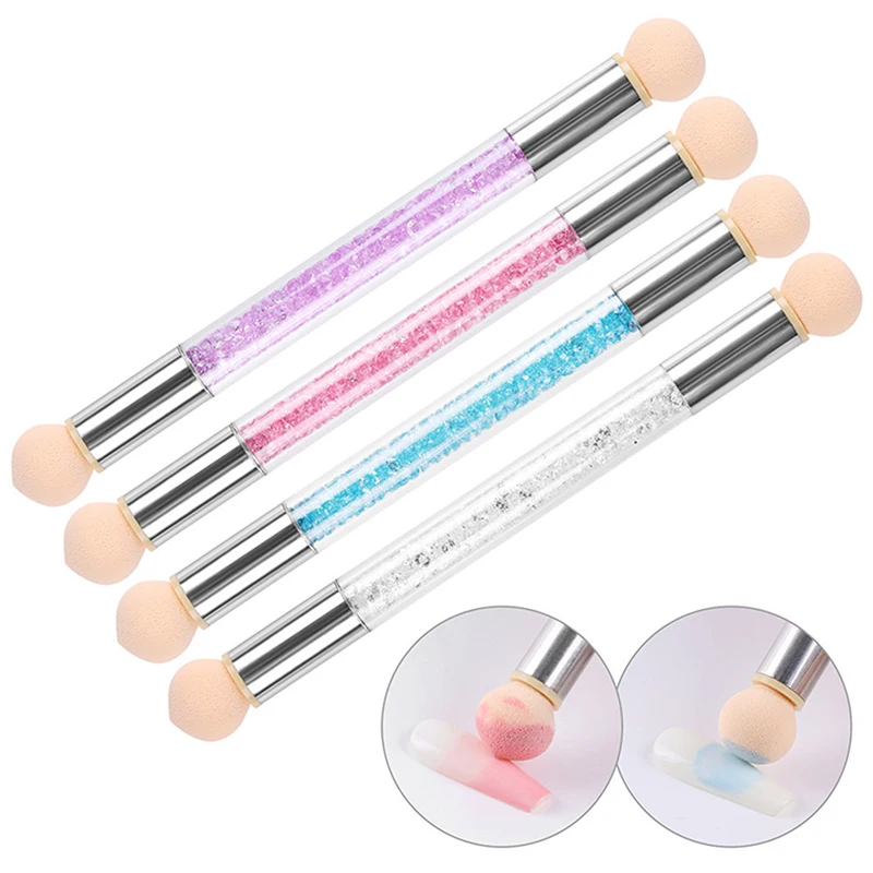 

1PC Sponges Nail Art Color Brush Gradual Blooming Design Transfer Dotting Brush Replace Heads Glitter Gradient Pen Manicure Tool