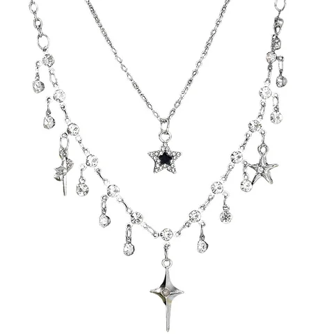 HYFAD Пунк ожерелье с подвеской звезда для женщин