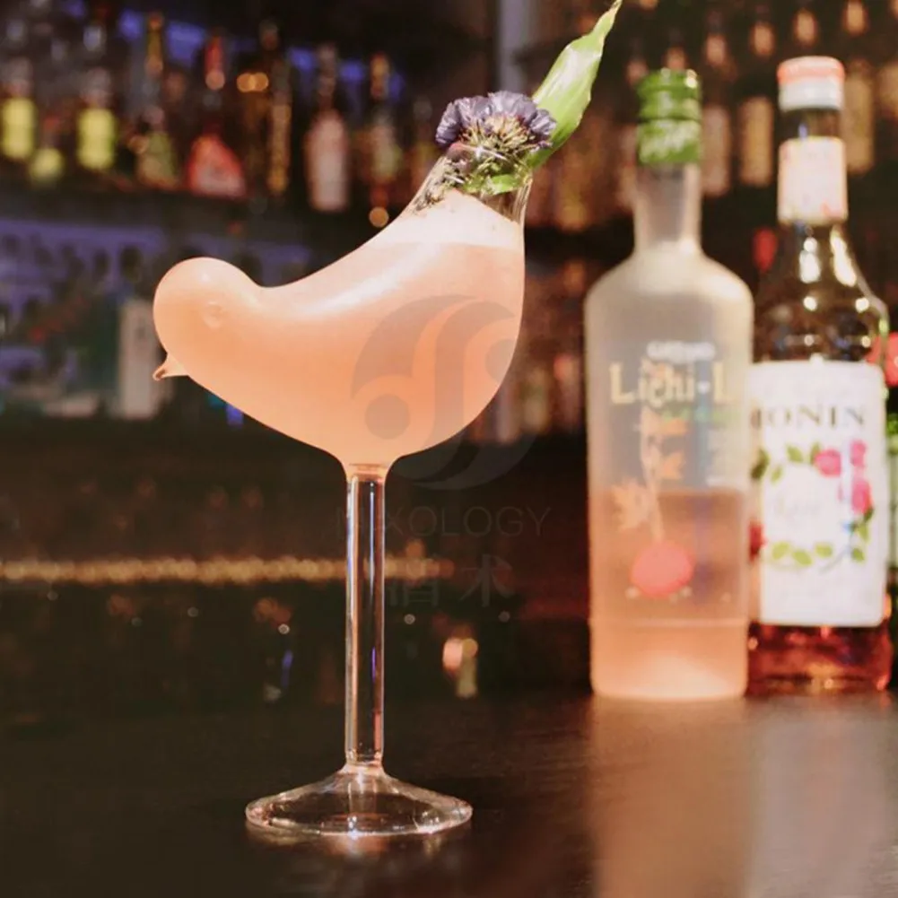 Прозрачный бокал для коктейлей в форме птицы без свинца высокий сарай вина питья