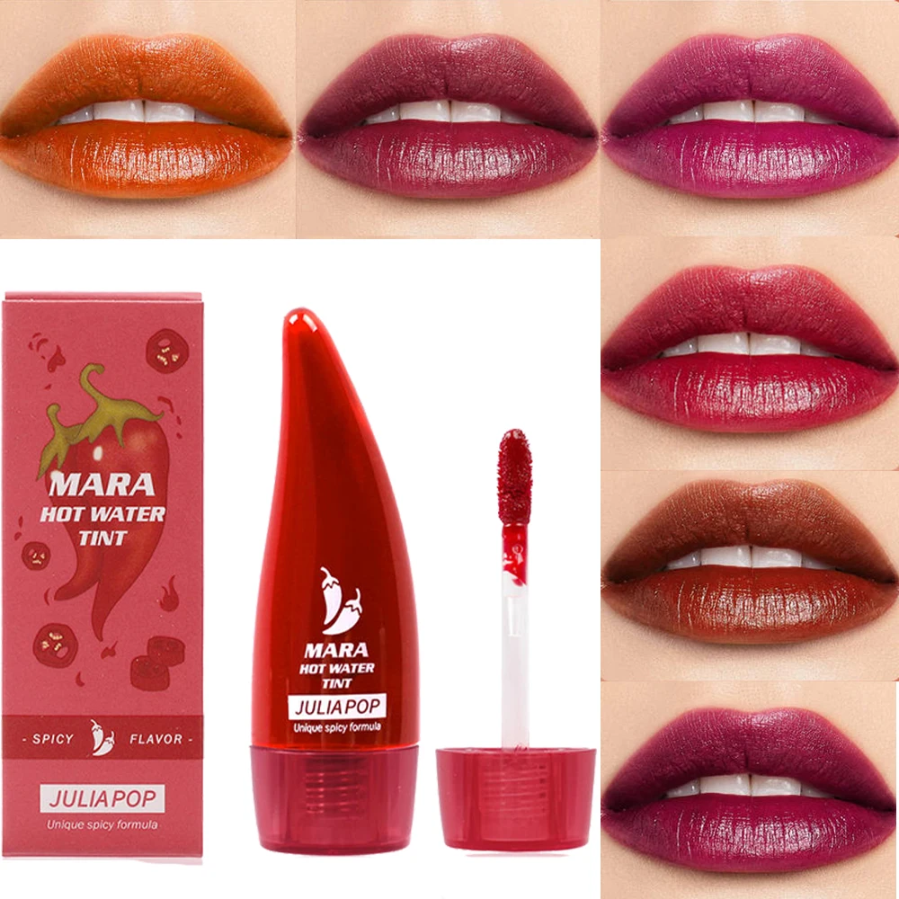 

5ml Chili Dye Lip Liquid Lipstick Small Pepper Waterproof Lip Glaze Plumping Moisturizing Refreshing Not Fade Sexy Red Lip Gloss