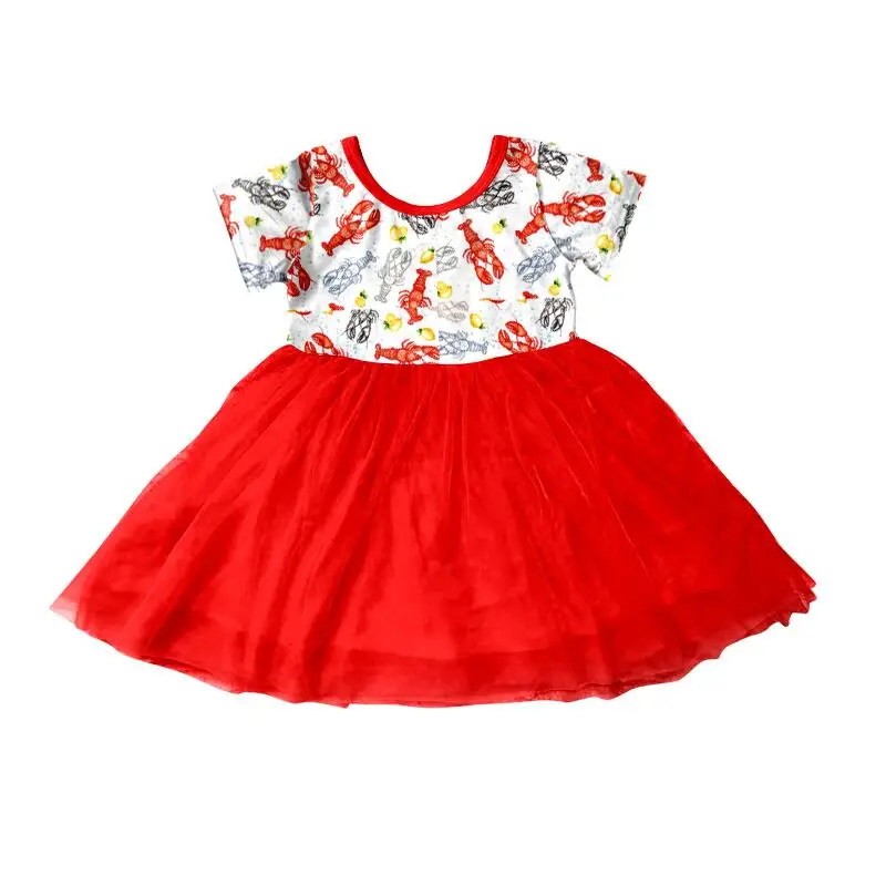 Летняя Горячая Распродажа бутик для девочек модный костюм с принтом Лобстер