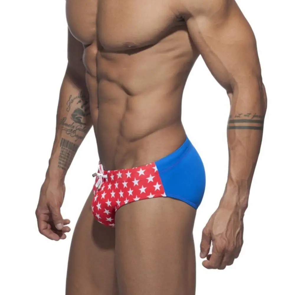 

Men Swimwear Briefs Underwear Summer Beach Drawstring Star Print Swimming Pants Swim Briefs Spa Swimming Briefs Swimming Trunks